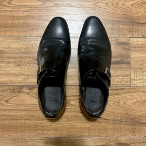 Zara Black Leather Monkstrap Dress Shoes